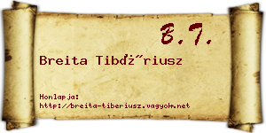 Breita Tibériusz névjegykártya